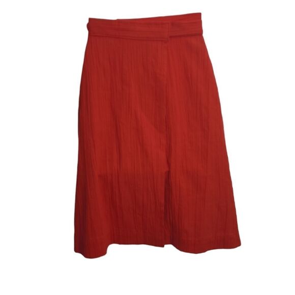 VINTAGE 70s red saiboat coastal wrap skirt with pockets S - Picture 3 of 8